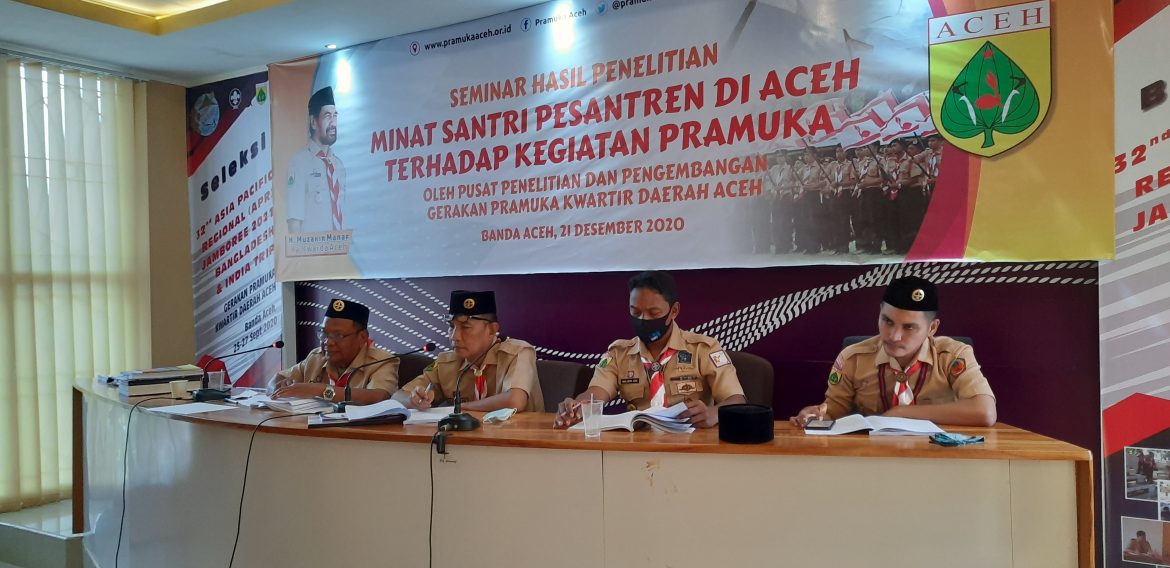 Puslitbang Kwarda Aceh Seminarkan Hasil Penelitian Minat Santri Terhadap Gerakan Pramuka